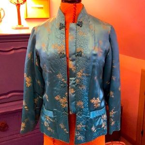 Elegant Blue Floral Women's Blazer